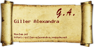 Giller Alexandra névjegykártya